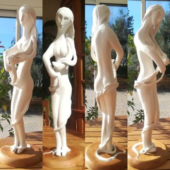 Escultura intitulada "Ondine - sculpture" por Françoise Gosset (Sculptrice / sculpteur), Obras de arte originais, Gesso