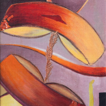 Painting titled "Les rubans" by Françoise Husson, Original Artwork, Acrylic