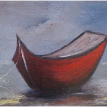 Painting titled "BARQUE ROUGE" by Françoise Husson, Original Artwork, Acrylic