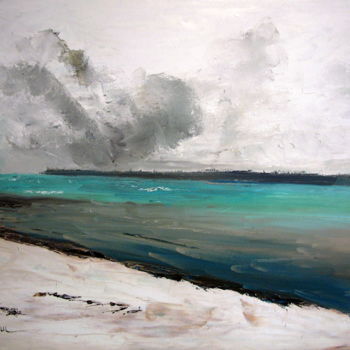 Malerei mit dem Titel "océan en hiver" von Francoise Lavenu, Original-Kunstwerk, Öl