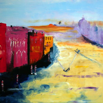 Картина под названием "Venise au soleil co…" - Francoise Lavenu, Подлинное произведение искусства, Масло