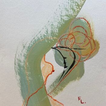 Dibujo titulada "femme 6" por Francoise Leblanc, Obra de arte original, Acrílico
