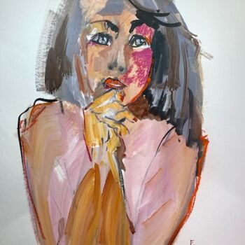 Painting titled "FEMME SAGE" by Francoise Leblanc, Original Artwork, Acrylic