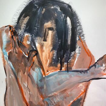 Painting titled "HOMME AUX CHEVEUX L…" by Francoise Leblanc, Original Artwork, Acrylic
