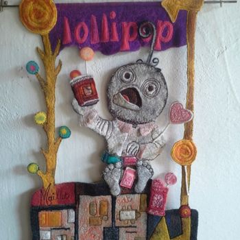 "Lollipop" başlıklı Tekstil Sanatı Françoise Maillet tarafından, Orijinal sanat, Nakış
