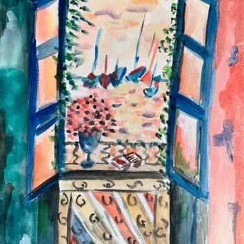 Peinture intitulée "SERIE "Fenêtre ouve…" par Françoise Marchetti, Œuvre d'art originale, Aquarelle Monté sur Plexiglas