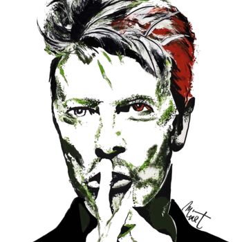 Malerei mit dem Titel "Bowie" von Francoise Minet, Original-Kunstwerk, Acryl