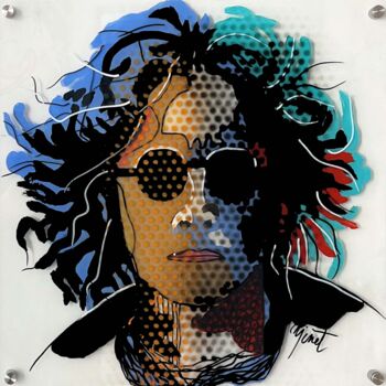 Malerei mit dem Titel "Lennon" von Francoise Minet, Original-Kunstwerk, Acryl