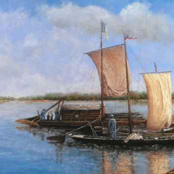Peinture intitulée "Le retour au port" par Françoise Réthoré, Œuvre d'art originale, Pastel