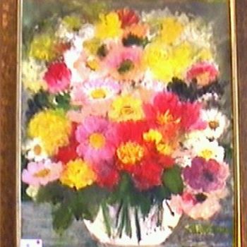 Malarstwo zatytułowany „Bouquet” autorstwa Françoise Rischmann, Oryginalna praca
