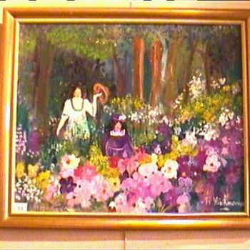 Peinture intitulée "Famille en fleur" par Françoise Rischmann, Œuvre d'art originale