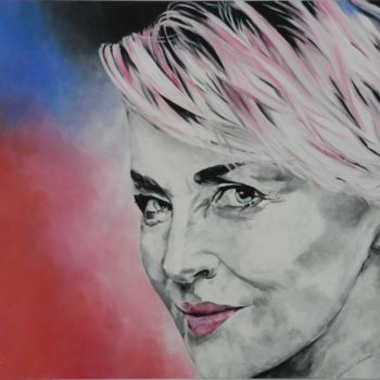 Peinture intitulée "Sharon Stone" par Francoise Souriau, Œuvre d'art originale, Acrylique Monté sur Châssis en bois