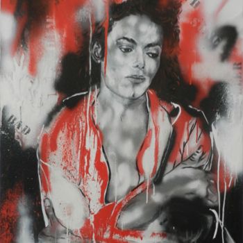 Картина под названием "Michaël Jackson" - Francoise Souriau, Подлинное произведение искусства, Акрил Установлен на Деревянна…