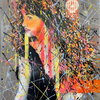 Картина под названием "Regard de femme 3" - Francoise Souriau, Подлинное произведение искусства, Акрил Установлен на Другая…