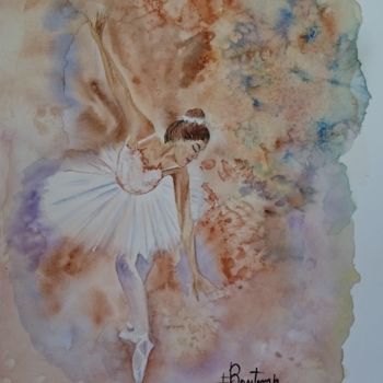Pintura intitulada "ballerine-finie.jpg" por Francoise Bontemps, Obras de arte originais, Aquarela