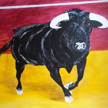 Malerei mit dem Titel "toro" von Francoise Bontemps, Original-Kunstwerk, Acryl