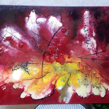 Painting titled "le feu primordial" by F.Dufour, Original Artwork, Acrylic