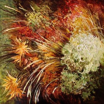 Pittura intitolato "Artifice floral 1" da Françoise Hannequin, Opera d'arte originale