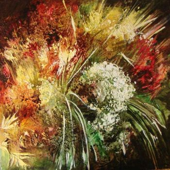 Painting titled "Artifice floral 3" by Françoise Hannequin, Original Artwork