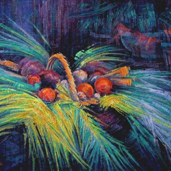 Painting titled "Panier garni" by Françoise Hannequin, Original Artwork