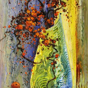 Pintura titulada "baies-oranges-30-x-…" por Françoise Hannequin, Obra de arte original, Oleo