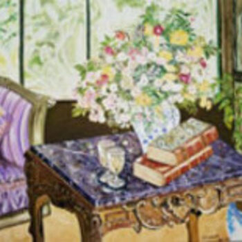 Peinture intitulée "Bouquet de fleurs s…" par Françoise-Elisabeth Lallemand, Œuvre d'art originale, Huile