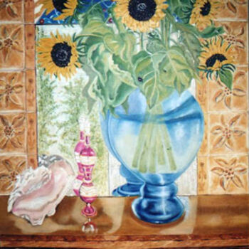 Peinture intitulée "Les tournesols" par Françoise-Elisabeth Lallemand, Œuvre d'art originale, Huile