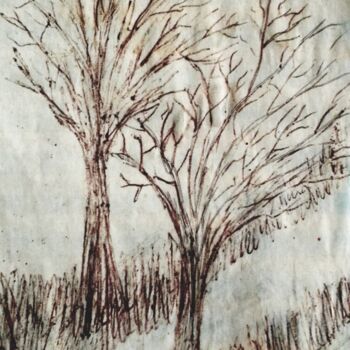 Σχέδιο με τίτλο "hiver" από Lorifrance, Αυθεντικά έργα τέχνης, Γραφίτης