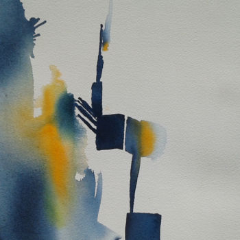 Painting titled "Equilibre" by Françoise Pillou, Original Artwork, Watercolor