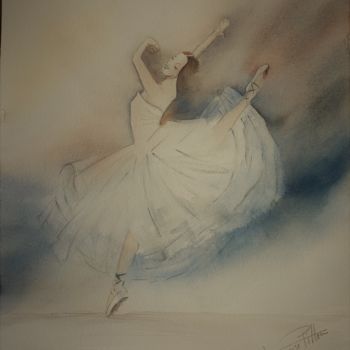 Painting titled "douceur et légèreté" by Françoise Pillou, Original Artwork, Watercolor