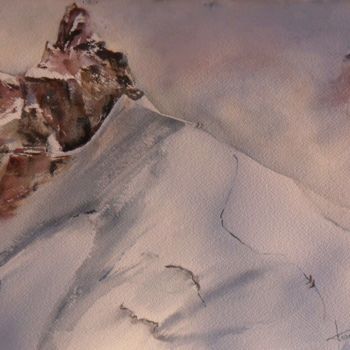 Pittura intitolato "rando neige" da Françoise Pillou, Opera d'arte originale, Acquarello