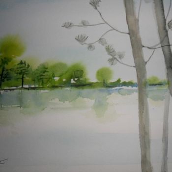 Painting titled "nostalgie.jpg" by Françoise Pillou, Original Artwork, Watercolor