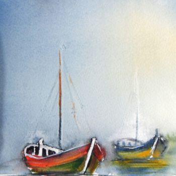 Peinture intitulée "pochade-marine.jpg" par Françoise Pillou, Œuvre d'art originale, Aquarelle