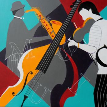 Картина под названием "MUSIC" - Françoise Pillou, Подлинное произведение искусства, Акрил