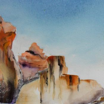 Peinture intitulée "colorado-provençal.…" par Françoise Pillou, Œuvre d'art originale, Aquarelle