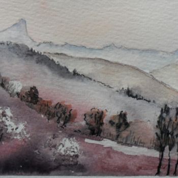 Painting titled "triève mélancolique" by Françoise Pillou, Original Artwork, Watercolor