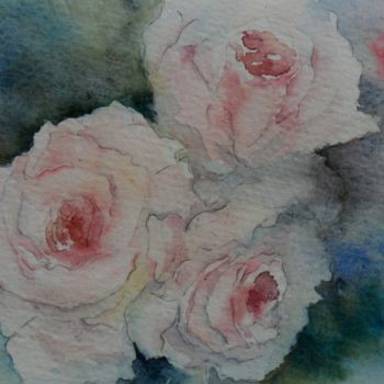 Peinture intitulée "roses-roses.jpg" par Françoise Pillou, Œuvre d'art originale, Aquarelle