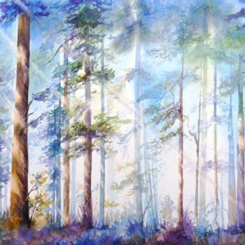 Painting titled "Promenade en forêt" by Françoise Tolbiac, Original Artwork