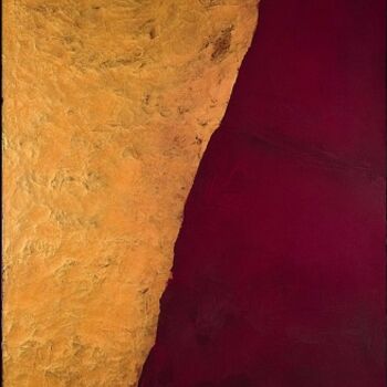 Pintura intitulada "Or et rouge impérial" por Françoise Vallée Tuset, Obras de arte originais, Óleo