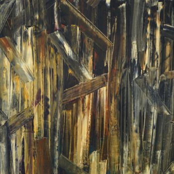Pintura titulada "Enchevêtrement tubu…" por Françoise Van Den Broeck, Obra de arte original, Oleo Montado en Bastidor de cam…