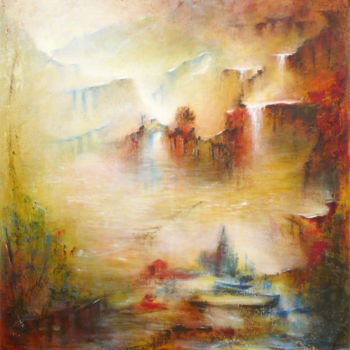Peinture intitulée "Par Delà, Le Temps…" par Françoise Veillon, Œuvre d'art originale