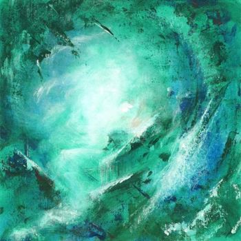 Painting titled "SOURCE VERTE 3" by Françoise Veillon, Original Artwork, Acrylic