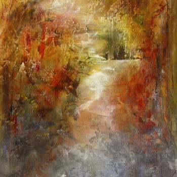 Painting titled "Par delà, le temps 2" by Françoise Veillon, Original Artwork, Acrylic