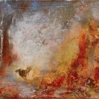 Pintura intitulada "Par delà, le temps 4" por Françoise Veillon, Obras de arte originais, Acrílico