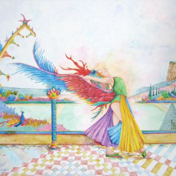 Painting titled "Ma victoire" by François F., Original Artwork, Watercolor