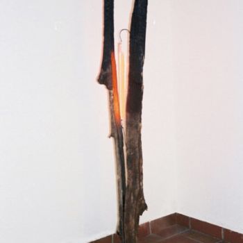 Sculpture titled "CHJOSTRA" by Francois Retali, Original Artwork, Wood