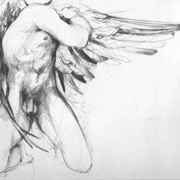 Malerei mit dem Titel "angel" von Franco Marras, Original-Kunstwerk