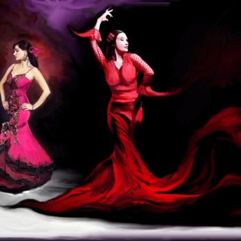 绘画 标题为“Flamenco” 由Frandiodore, 原创艺术品, 粉彩