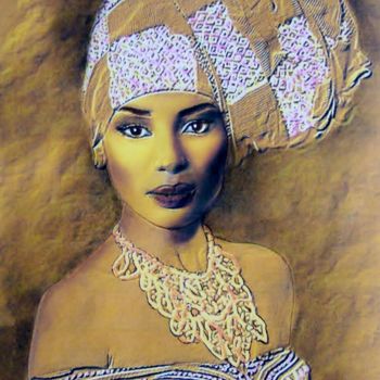 Peinture intitulée "Africa" par Frandiodore, Œuvre d'art originale, Aquarelle