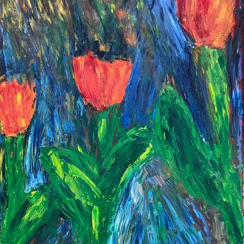 Painting titled "Flower" by Annapa (By Anna + Frank Loydl), Original Artwork, Oil